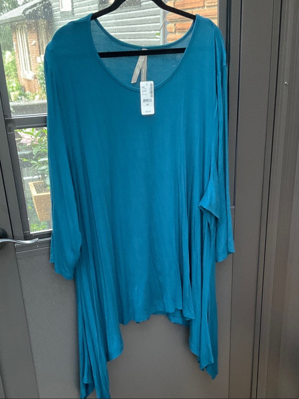 Penningtons Teal Draped Scoop Neck Tunic NWT